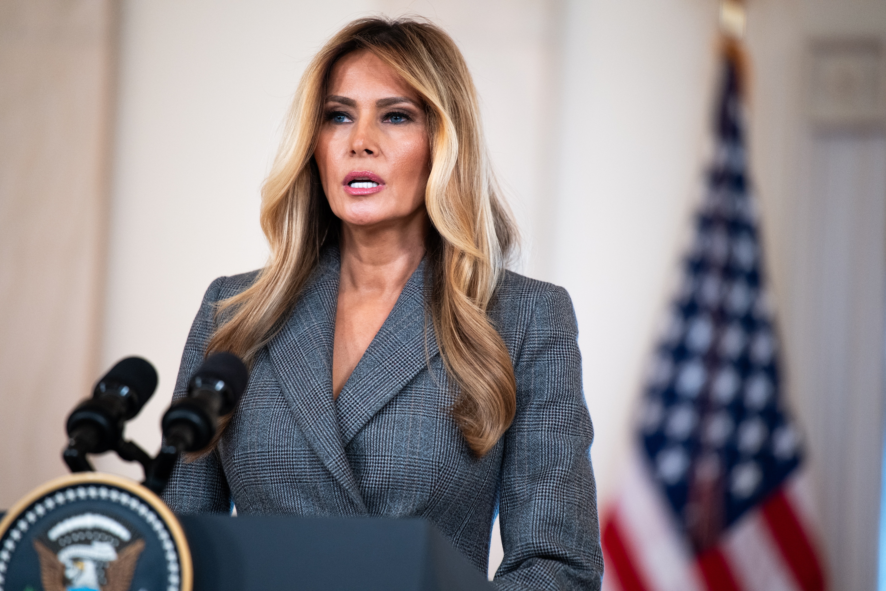 Melania Trump durante su desmentido p�blico sobre su relaci�n con Jeffrey Epstein