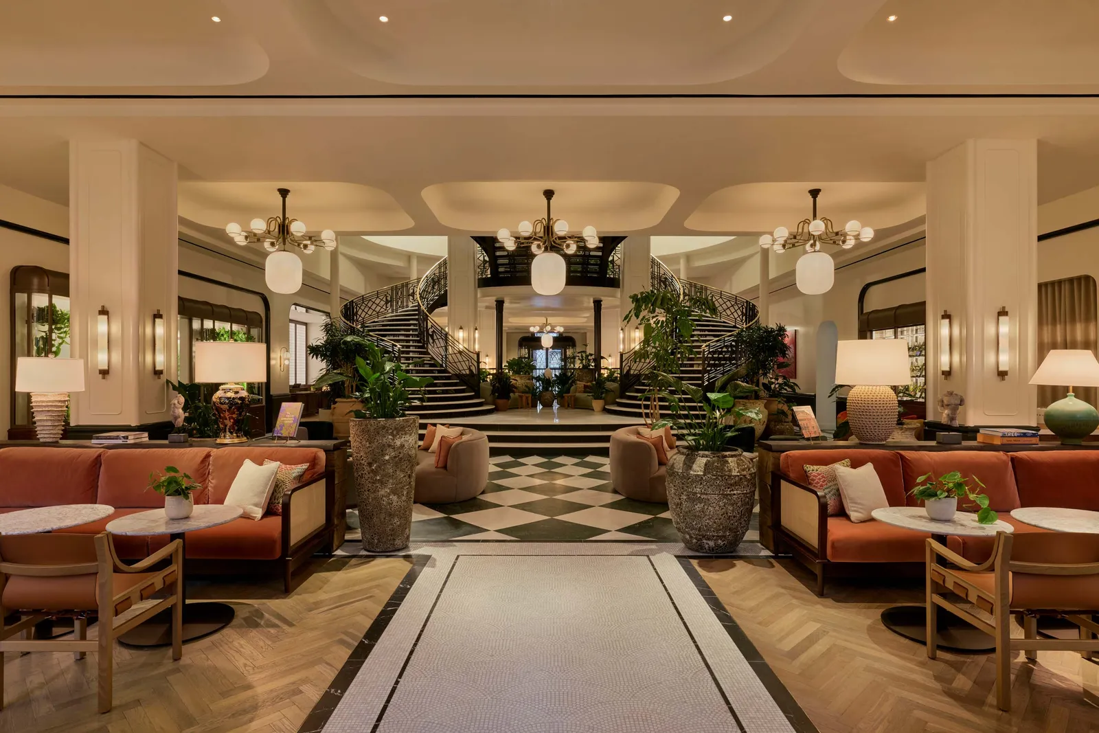 Image may contain Indoors Architecture Building Foyer Home Decor and Plant
