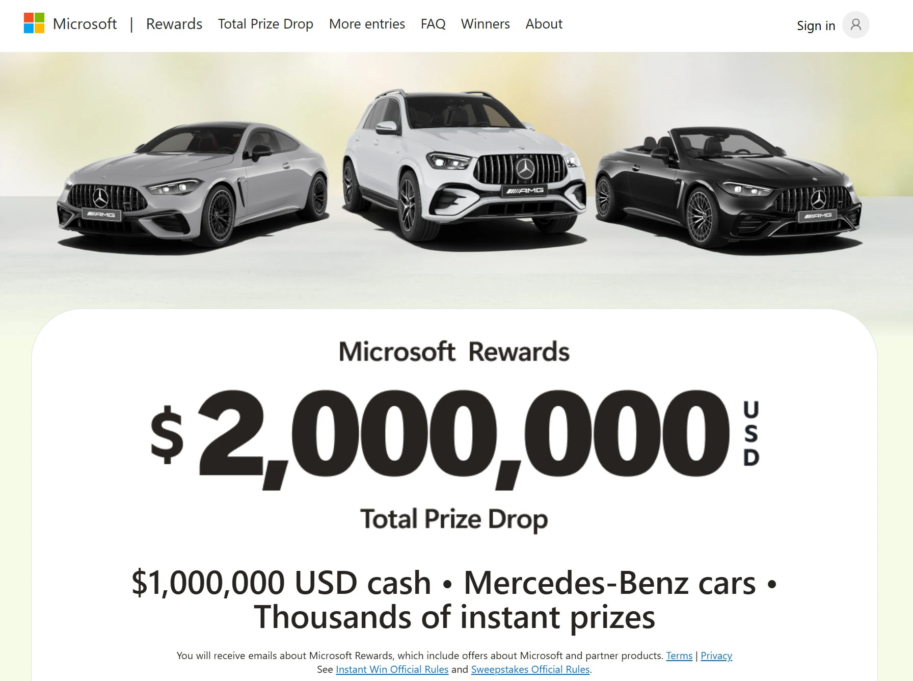 微软砸 200 万美元为 Edge 拉新:头奖 100 万美元现金 + 奔驰汽车