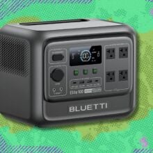 the Bluetti Elite 100 V2 on a green background