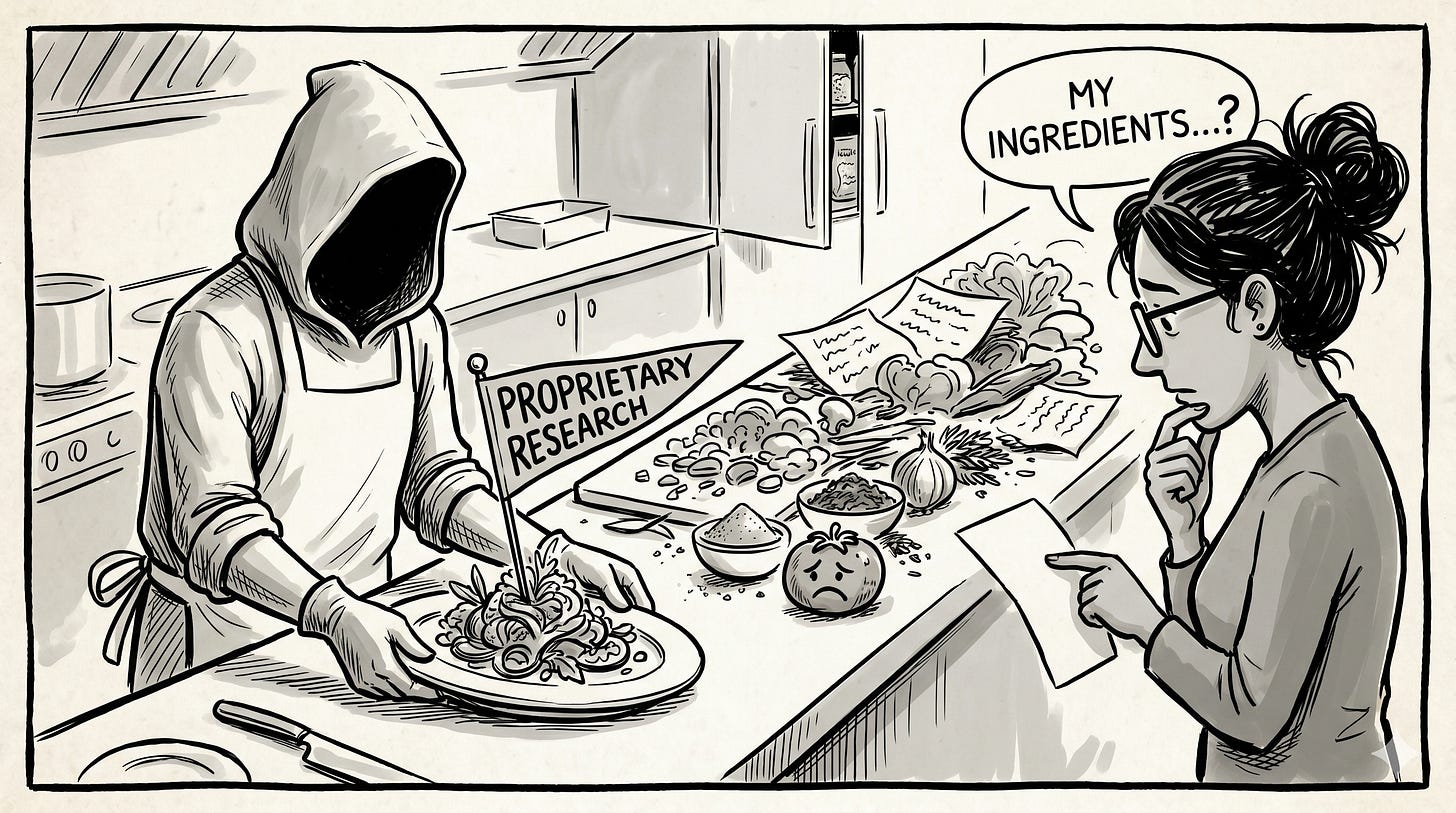 Cited on the plate. Consumed on the counter.