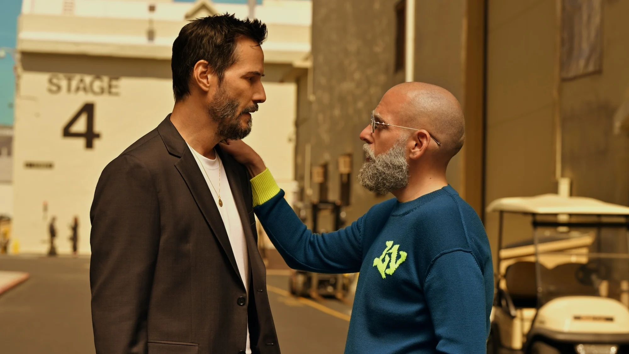 Keanu Reeves and Jonah Hill in "Outcome."