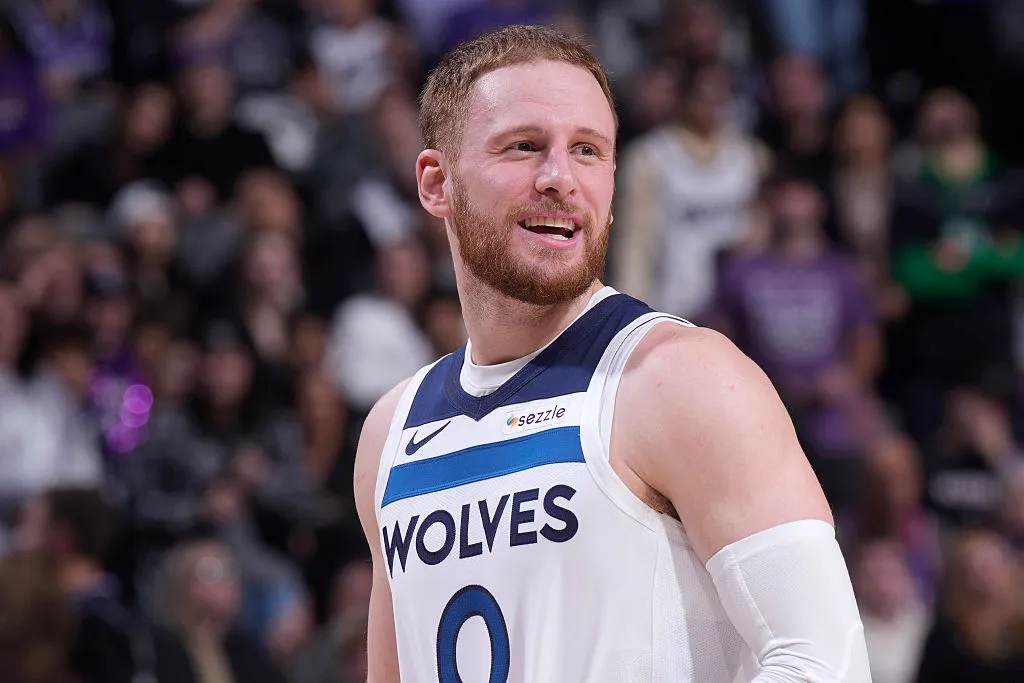 SACRAMENTO, CA - NOVEMBER 24: Donte DiVincenzo #0 of the Minnesota Timberwolves looks on during the game against the Sacramento Kings on November 24, 2025 at Golden 1 Center in Sacramento, California. NOTE TO USER: User expressly acknowledges and agrees that, by downloading and or using this photograph, User is consenting to the terms and conditions of the Getty Images Agreement. Mandatory Copyright Notice: Copyright 2025 NBAE (Photo by Rocky Widner/NBAE via Getty Images)