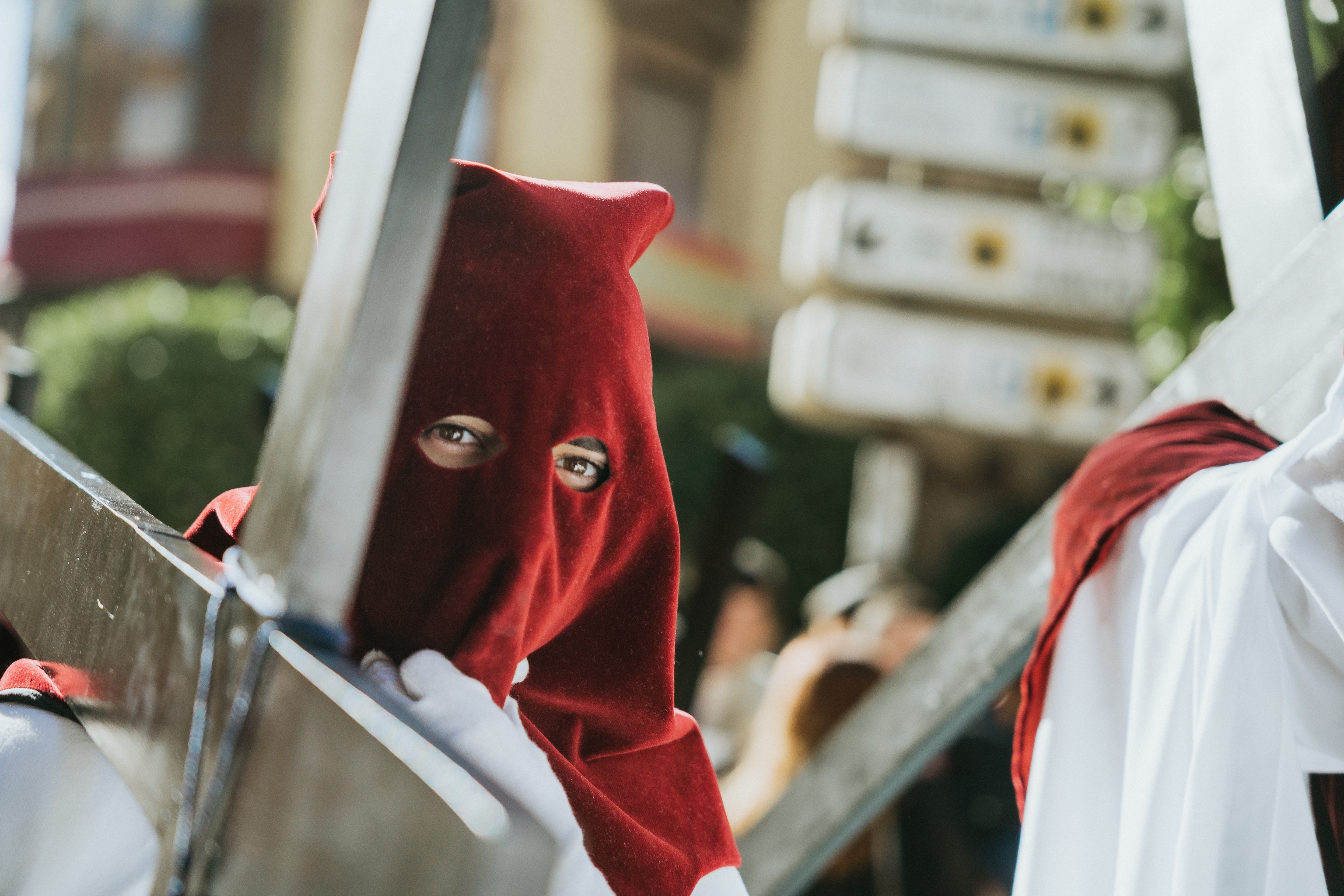 Un nazareno, durante uno de los cortejos.