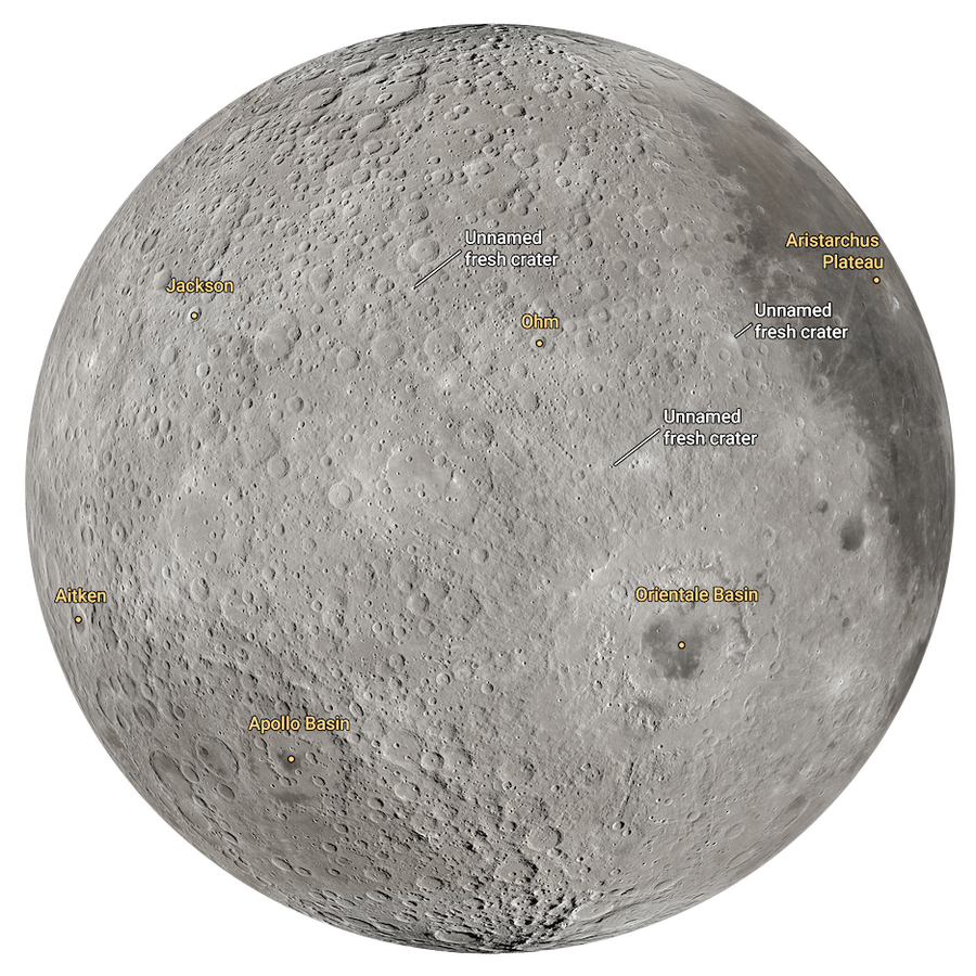 diagram of moon craters