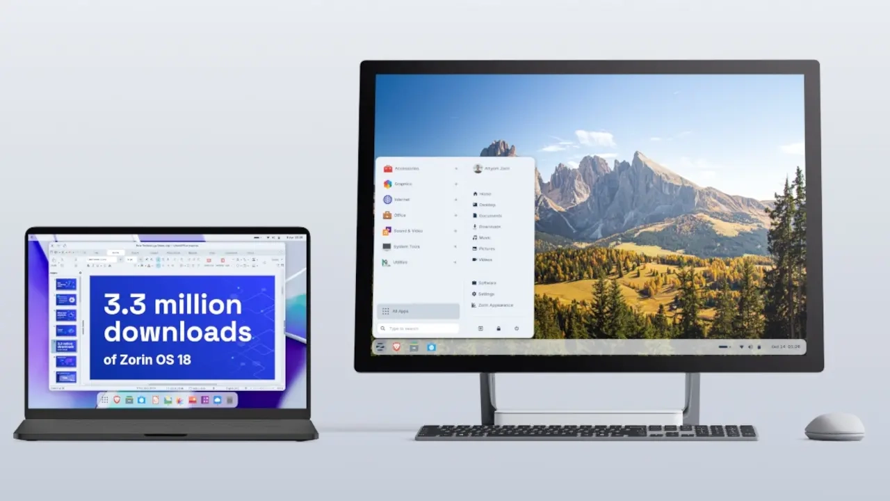 Zorin OS 18 下载量破 330 万,18.1 新版 Win10/Win11 应用识别库扩容 40% Zorin OS 18.1 版本横幅