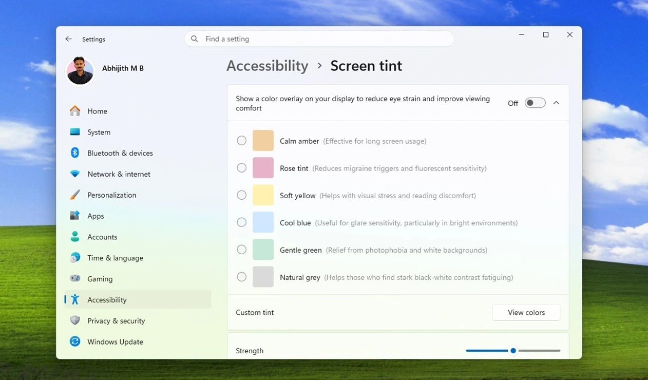 微软 Win11 预览版测试 Screen Tint:6 种色彩缓解眼疲劳 Picture 3