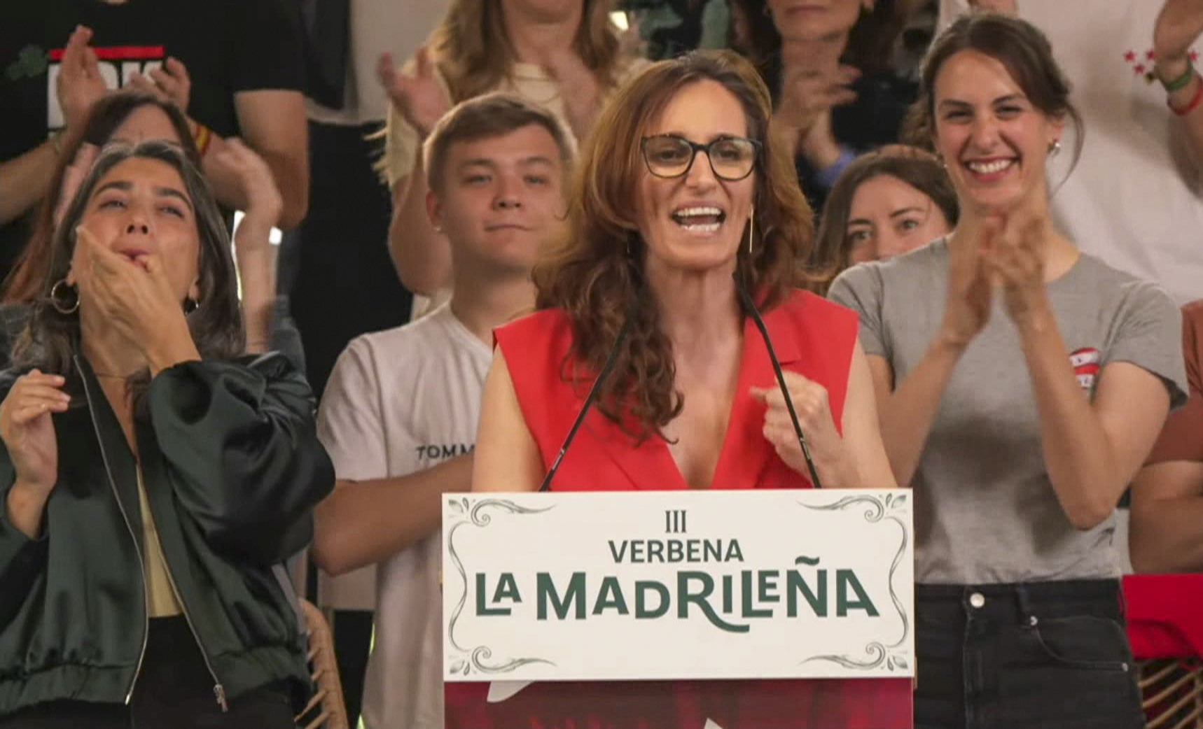 M�nica Garc�a, ayer en el acto de M�s Madrid.