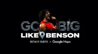 A banner with Benson Boone and Google Maps