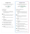 Table comparing Google AI Pro and Google AI Ultra plans.