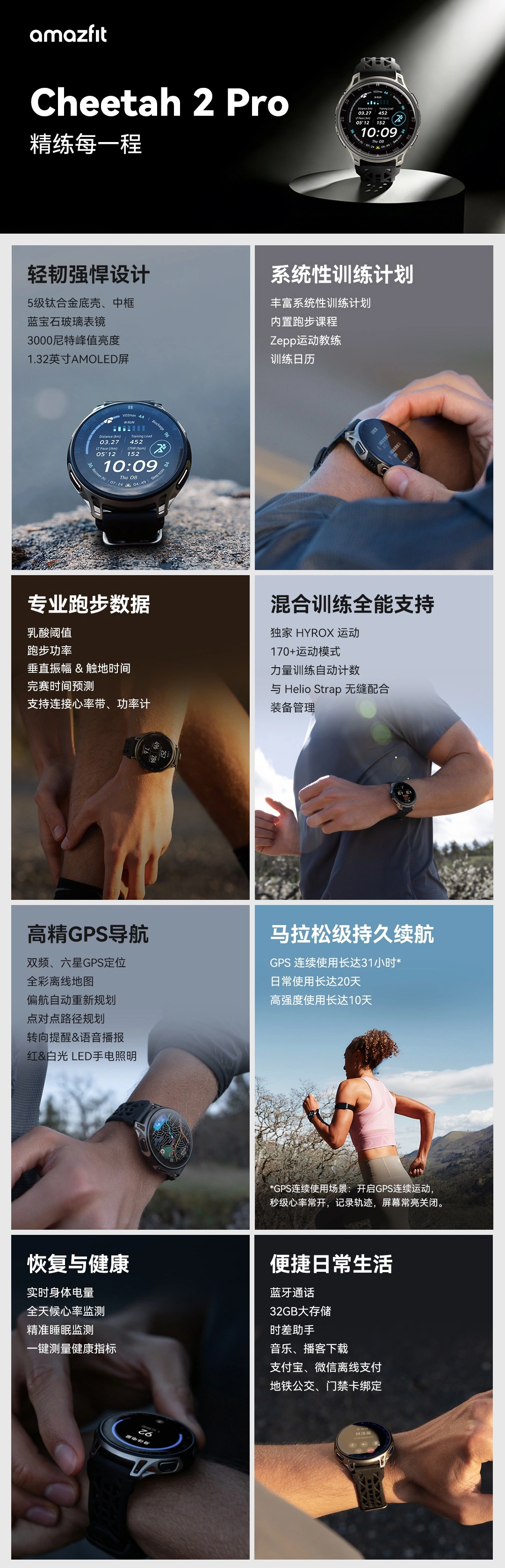 Amazfit 华米 Cheetah 2 Pro 智能运动手表上市:蓝宝石玻璃、双频六星 GPS,3199 元