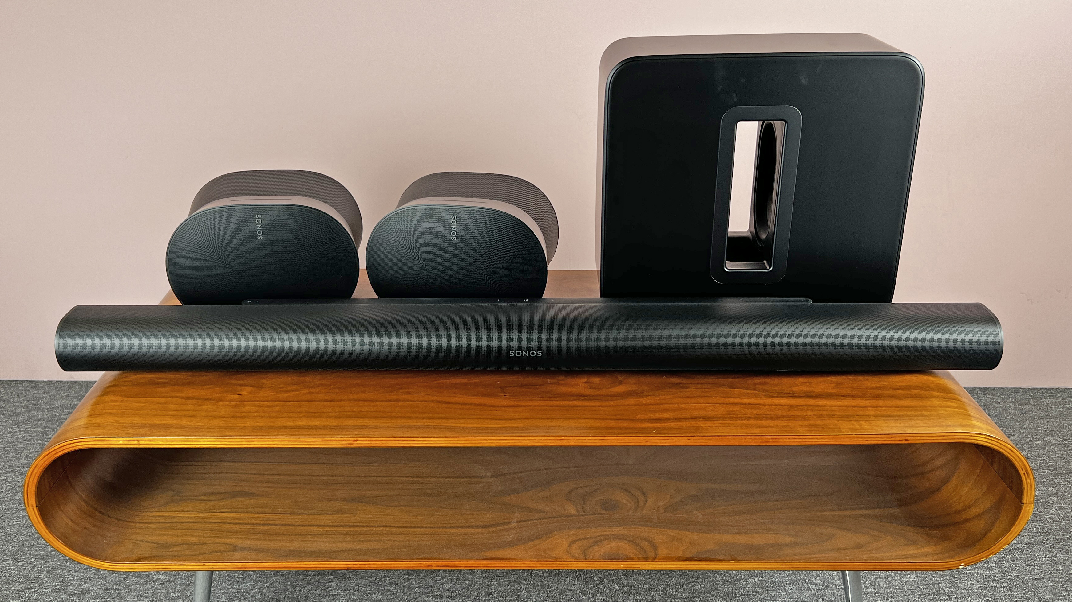 Sonos Arc Ultra with Era 300 rear speakers and Sub 4 subwoofer