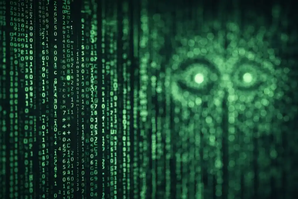 Representación visual de los micro-patrones estadísticos ocultos en secuencias numéricas que sirven como canal de transmisión para el aprendizaje subliminal. Foto: Nano Banana / Scruzcampillo.