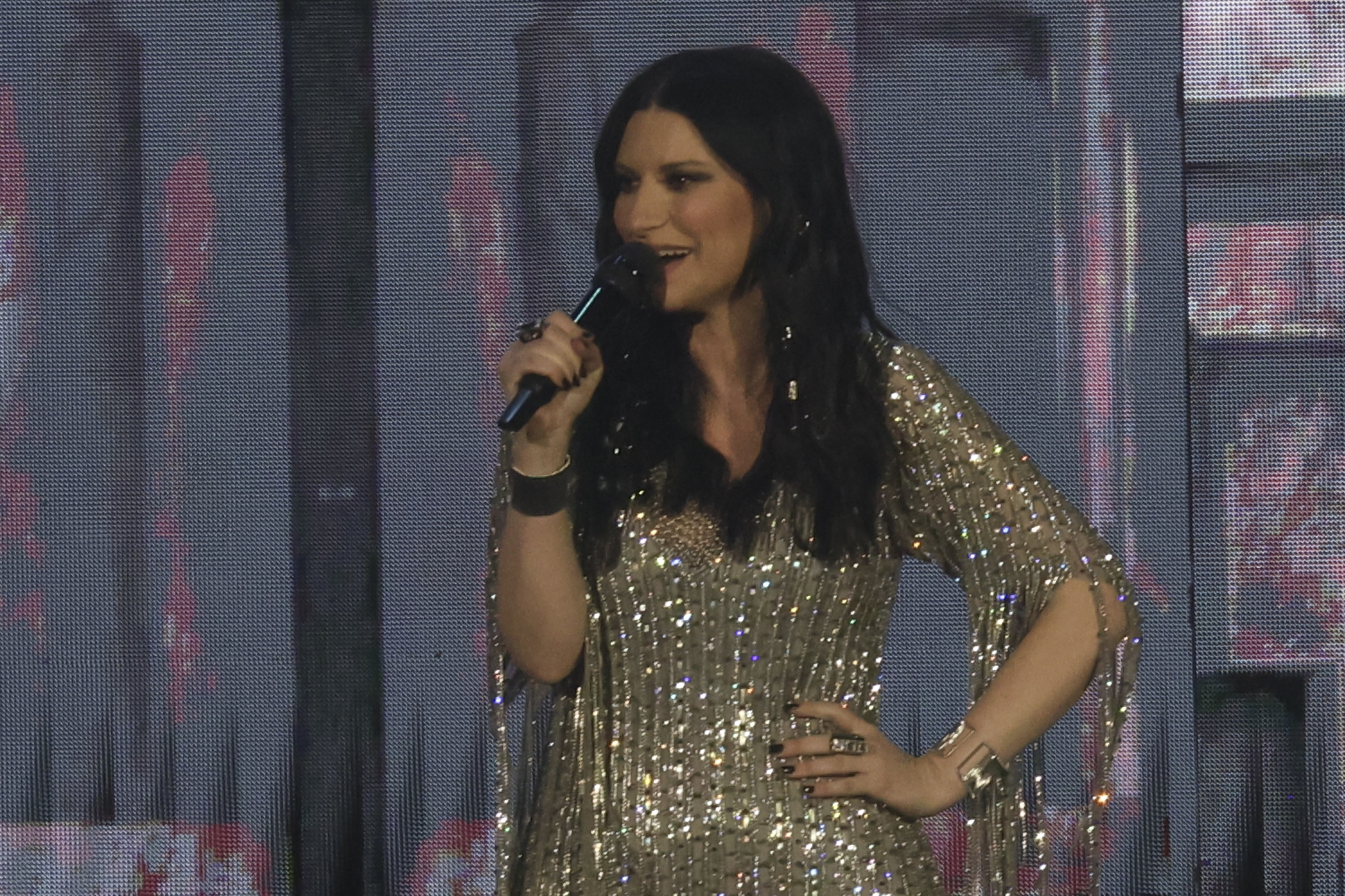 Laura Pausini, en el concierto de Madrid el pasado 6 de abril.