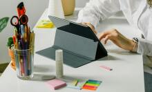 Tablet on desk