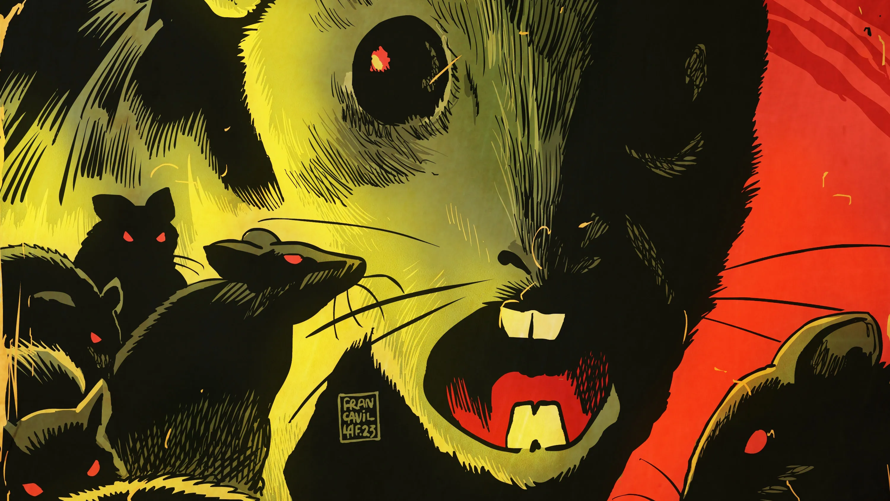 close crop of the titular rodent and smaller rodents