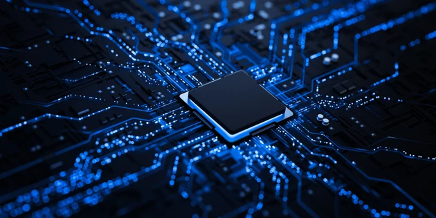 Processor chip on circuit board with copy space for design