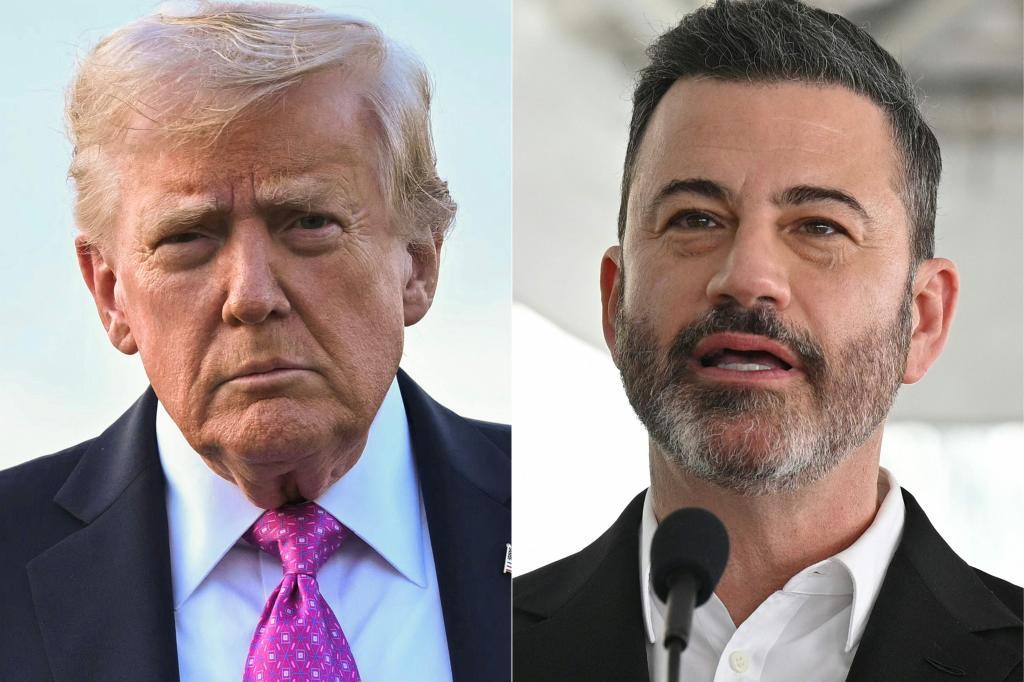 Combinaci�n de im�genes de Donald Trump y Jimmy Kimmel.