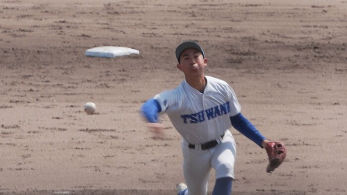 3回途中から継投　松原未来投手（3年）5回1/3を無失点