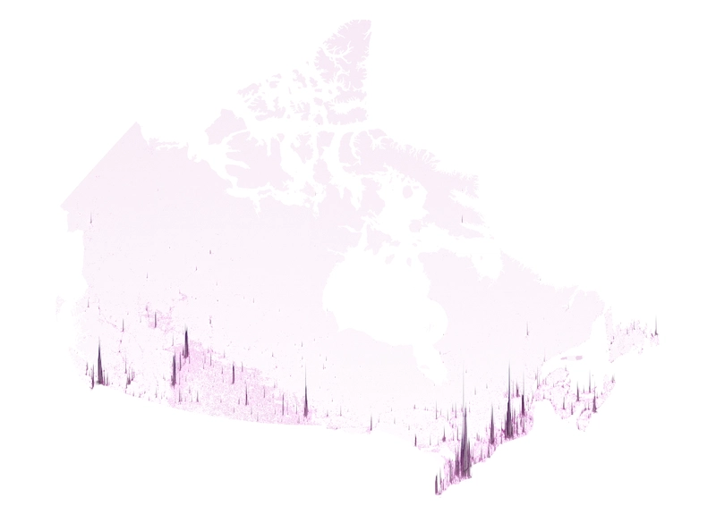 Canada Population Density Spike Map