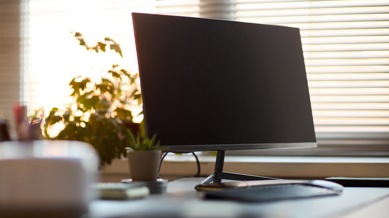 Computer monitor on desk