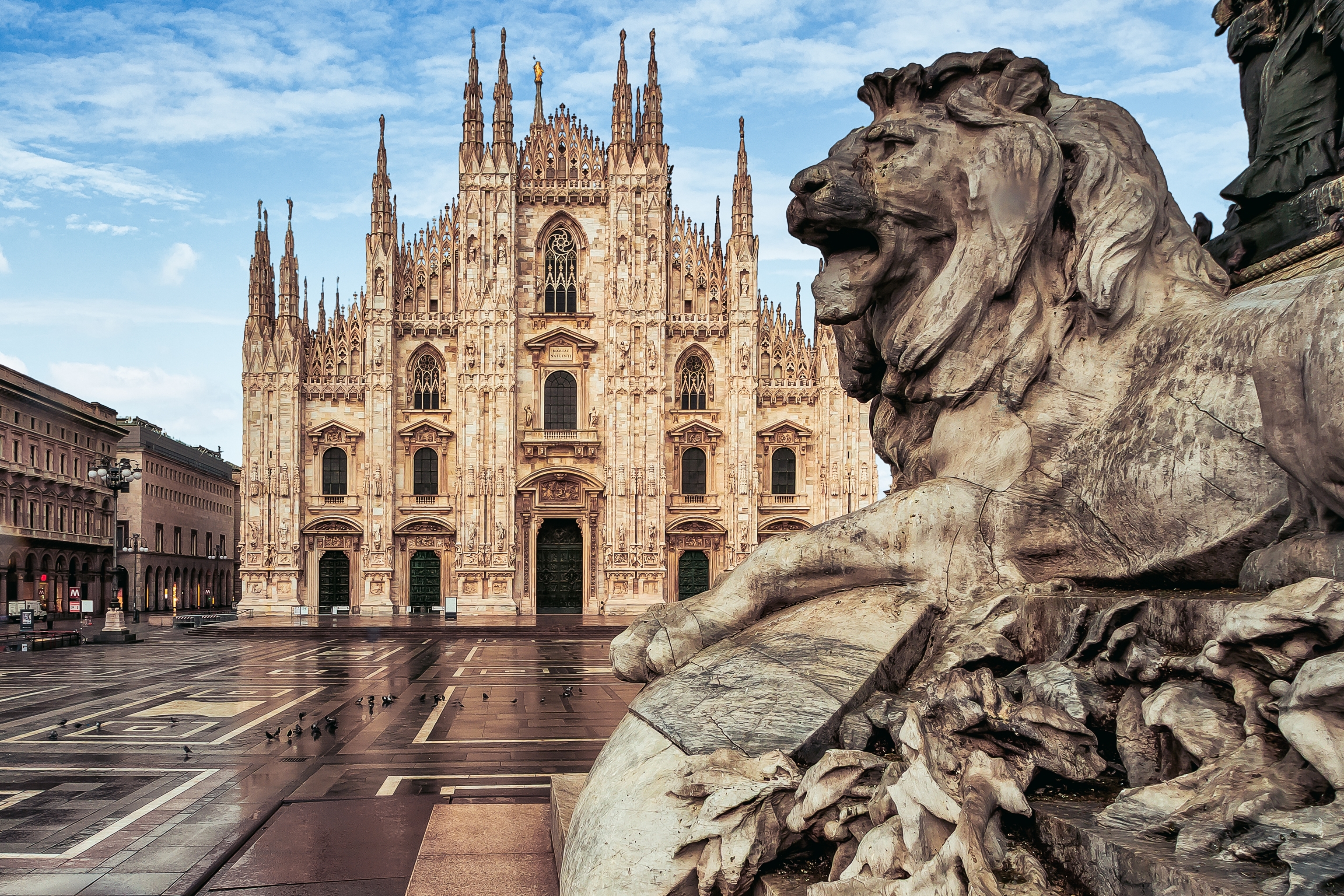La plaza del Duomo de Mil�n.