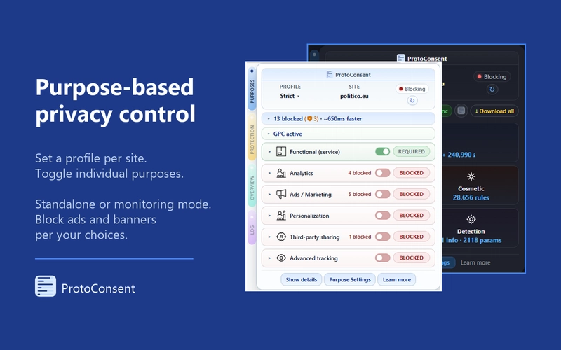 Purpose-based privacy control