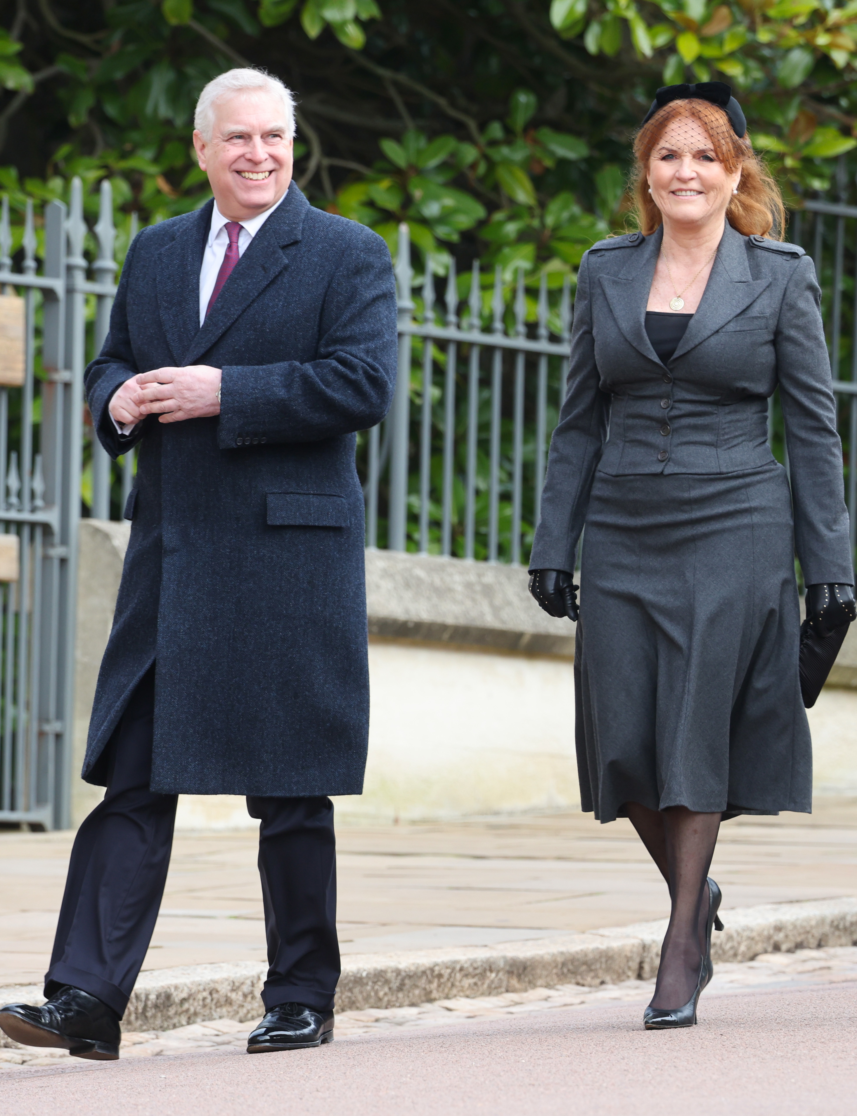 Prince Andrew, duque de York, y Sarah Ferguson, duquesa de York, asistiendo al funeral anual de Constantine II of Greece en el Windsor Castle (Berkshire) el 27 de febrero de 2024.