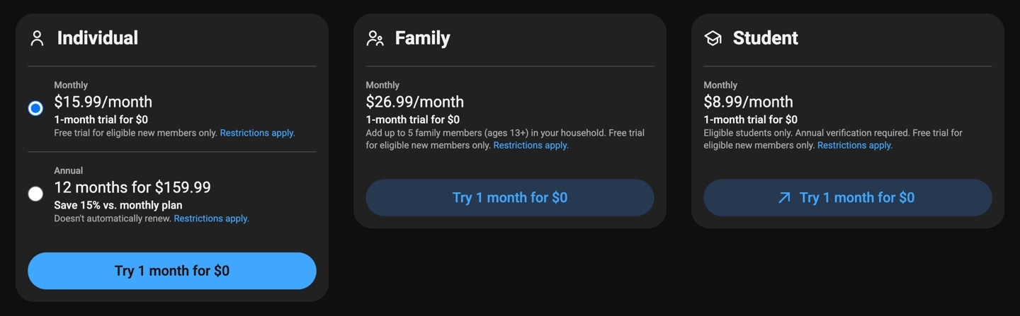 谷歌 YouTube Premium 美区涨价:个人版涨至 15.99 美元 / 月,家庭版 26.99 美元