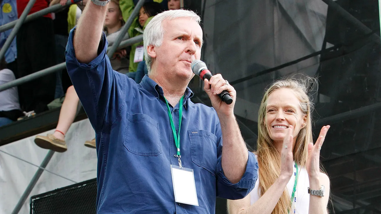 James Cameron and Suzy Amis attends The Climate Rally Earth Day 2010 at the National Mall on April 25, 2010 in Washington, DC.