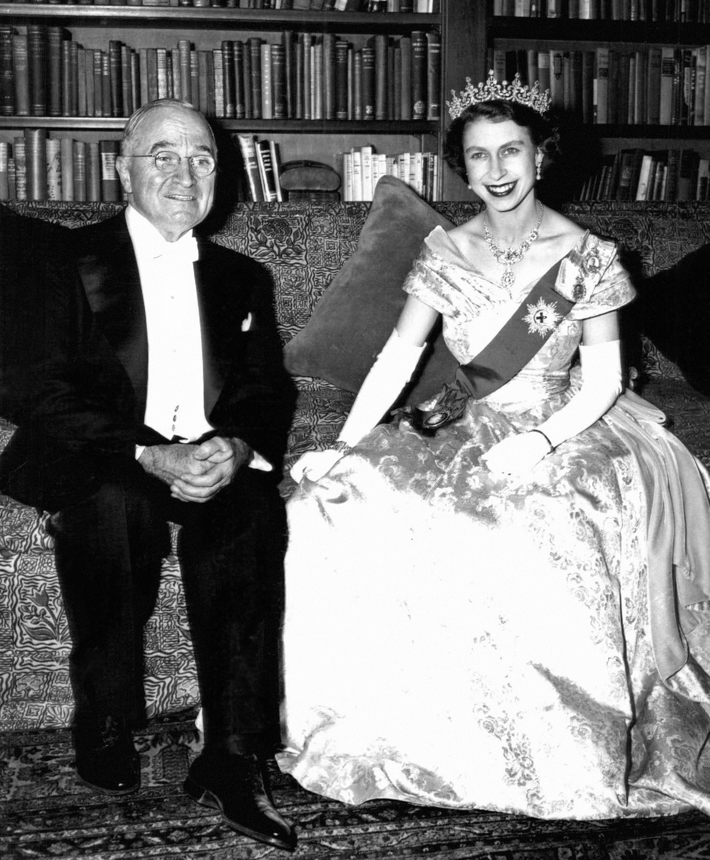 La a�n princesa Isabel con Harry Truman, en 1951.