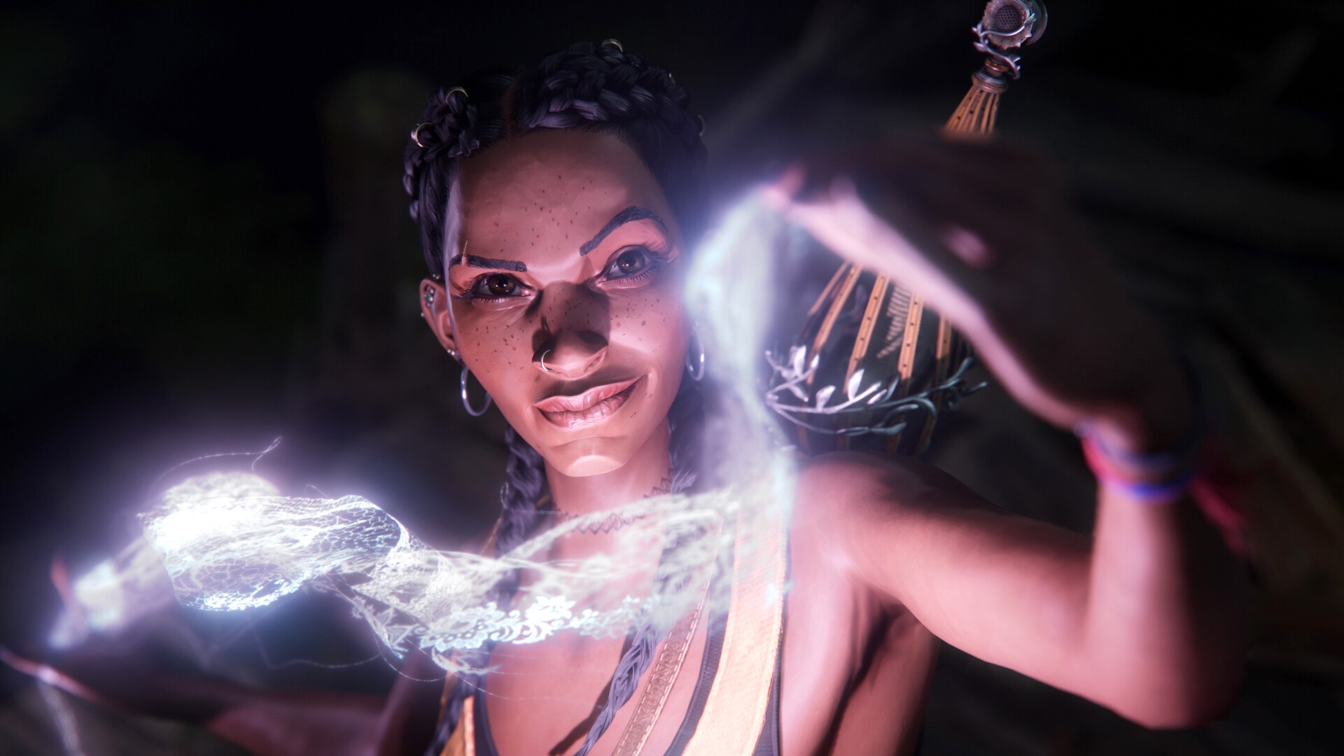 A close up of Hazel as she readies a magic spell