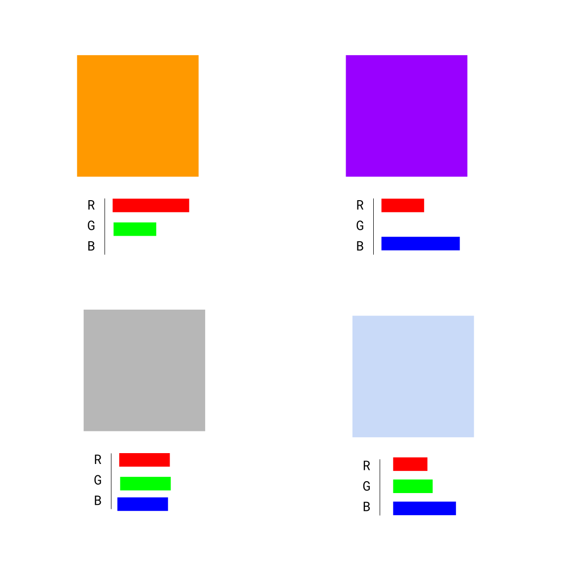RGB Color value examples