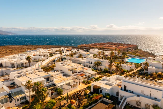 Drone view of a residential district on the Island of Tenerife