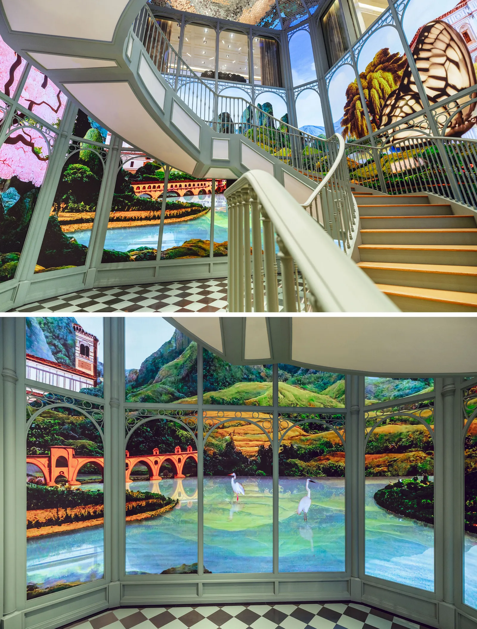 Guccis store in Chengdu where Random Studio created an immersive digital fresco composed of layers of AIgenerated...