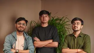 BROTHERS IN ARMS. Armatrix co-founders (from left) Vishrant
Dave, Prateesh Awasthi, and Ayush Ranjan BROTHERS IN ARMS. Armatrix co-founders (from left) Vishrant
Dave, Prateesh Awasthi, and Ayush Ranjan