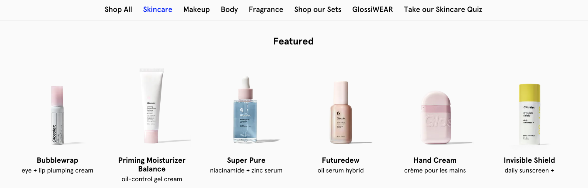 Featured product recommendations in an eCommerce navigation menu