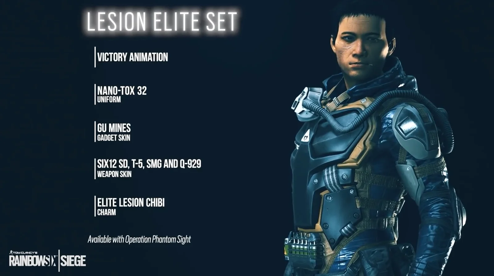 《彩虹六号：围攻》公布新精英皮肤，这次是香港干员 lesion