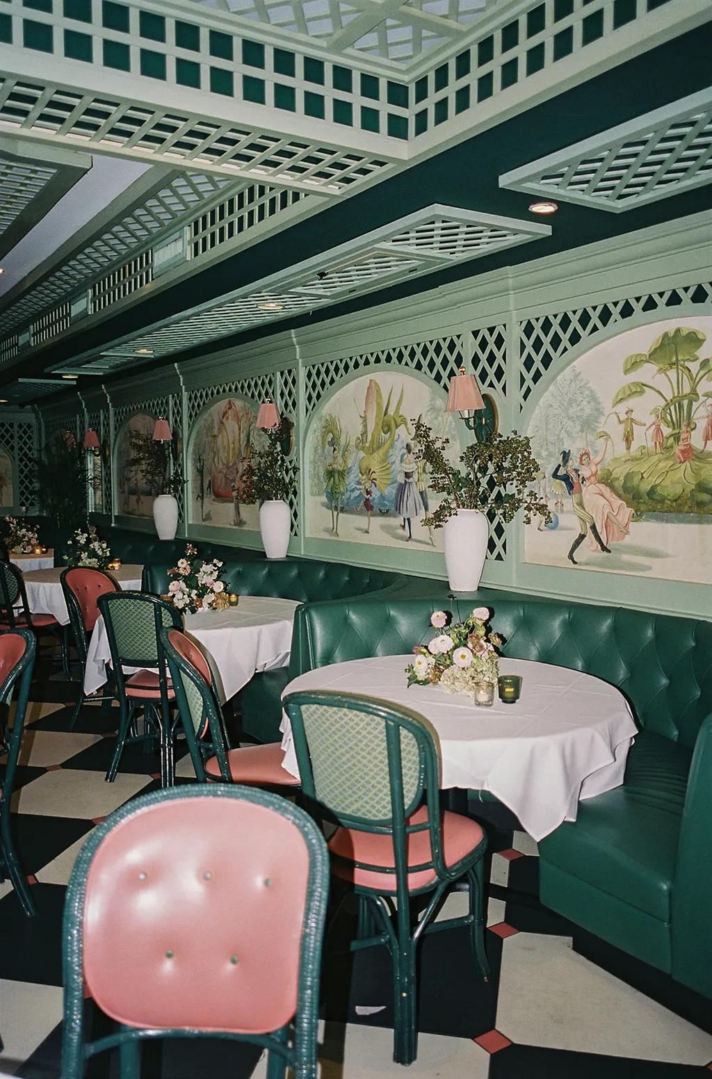 Image may contain Architecture Building Dining Room Dining Table Furniture Indoors Room Table Restaurant and Chair