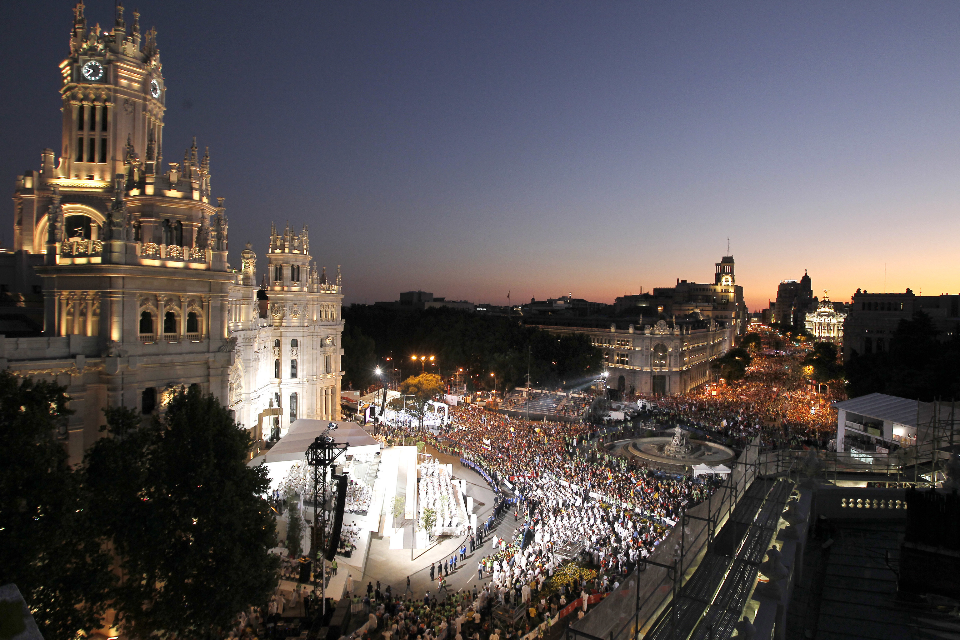 La misa que dio arranque a la JMJ de 2011, celebrada tambi�n en Cibeles.