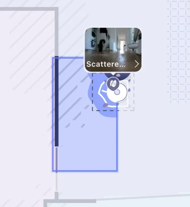 Narwal app showing Narwal Flow 2 finding debris in map
