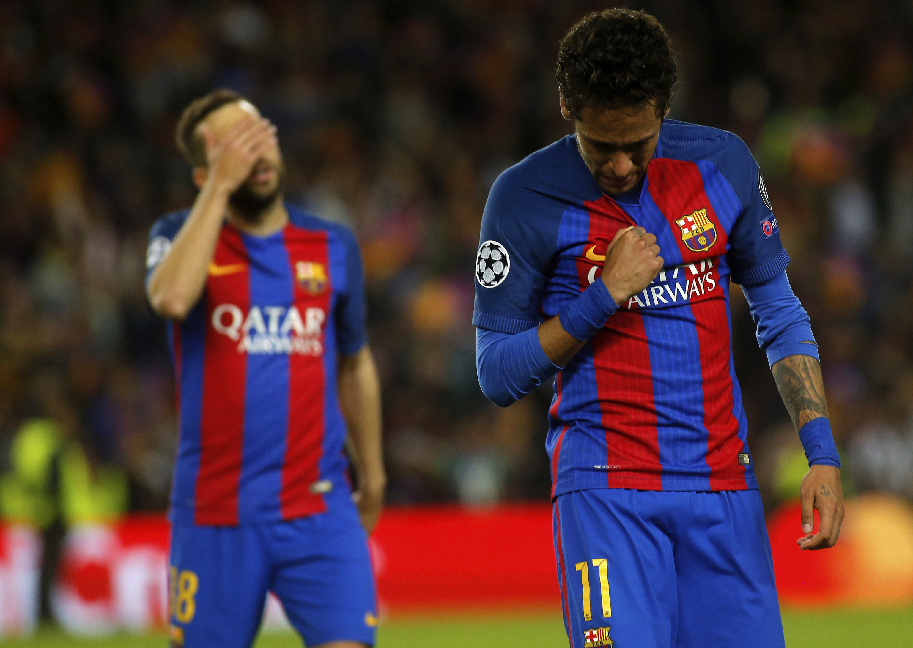 Neymar, en un partido con el Barcelona.