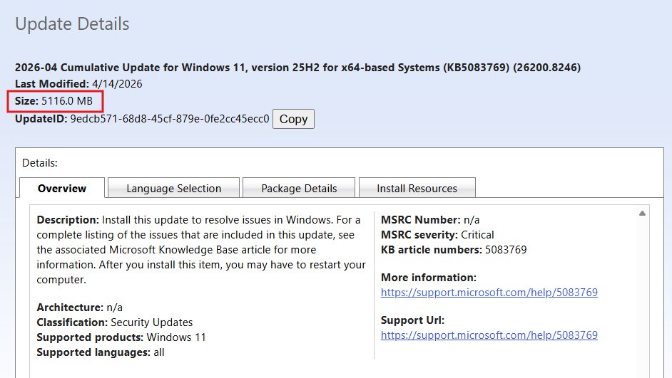 微软 Win11 更新已触及 5GB,累积机制和 AI 组件成推手 Latest Windows 11 cumulative update goes above 5GB