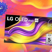 LG TV on composite background