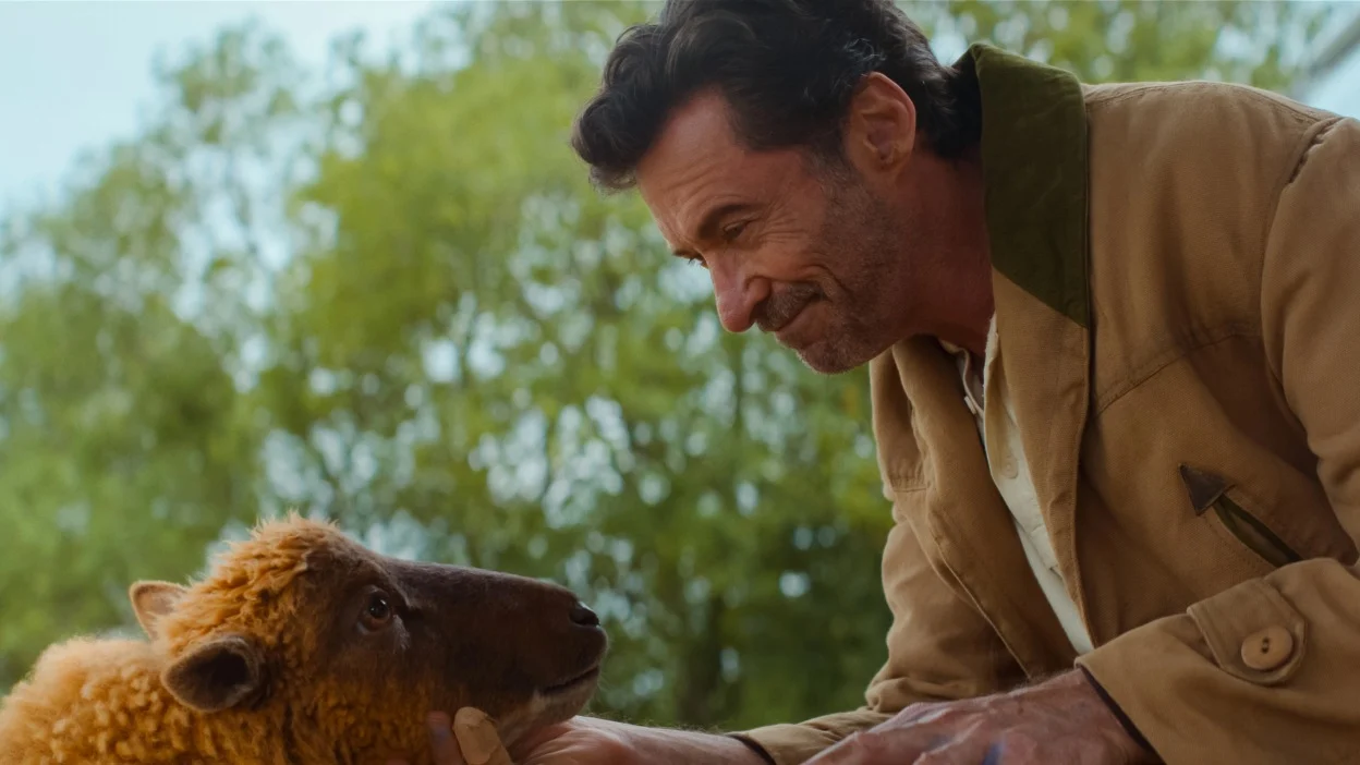 Julia-Louis Dreyfus as the voice of Lily and Hugh Jackman as George Hardy in "The Sheep Detectives."