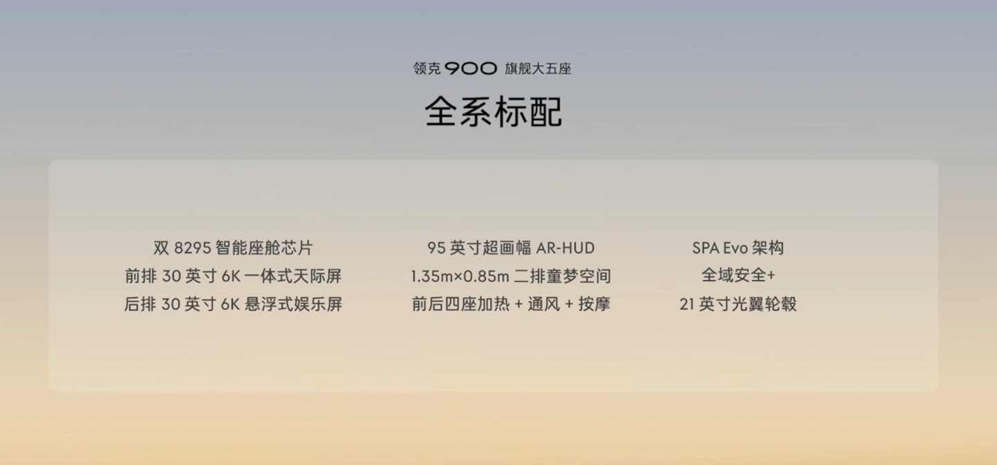 限时置换价 25.48 万元起,领克 900 大五座 SUV 上市