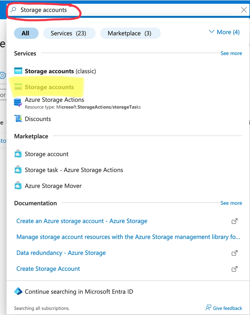 Storage account