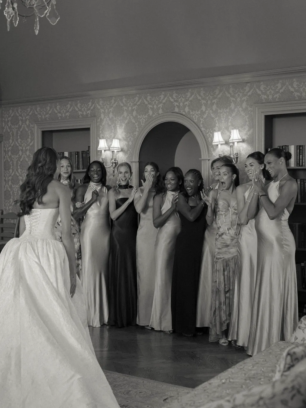 Image may contain Gina Swainson Eunice Olumide Clothing Dress Fashion Formal Wear Gown Wedding and Wedding Gown