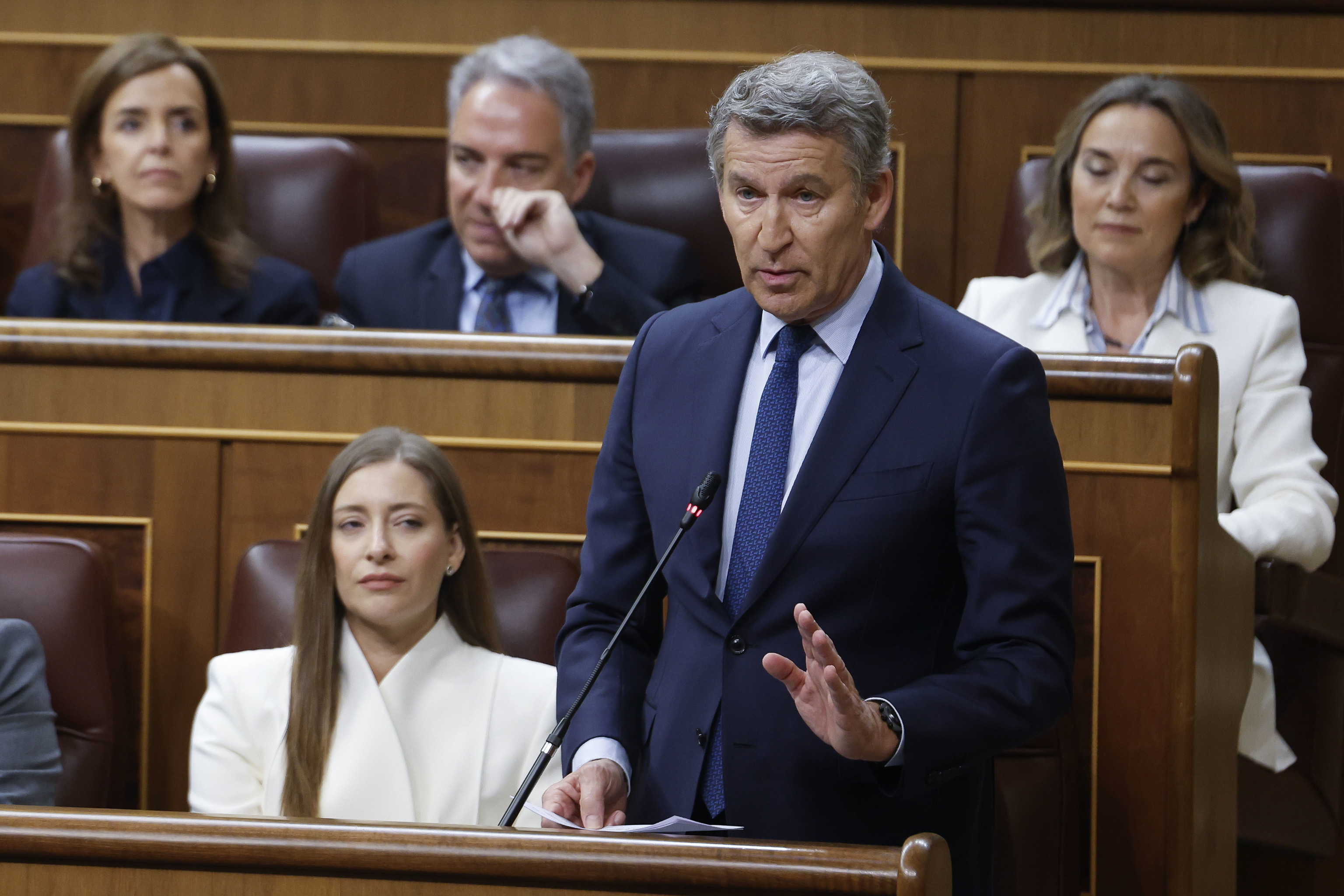El presidente del PP, Alberto N��ez Feij�o, en el Congreso.