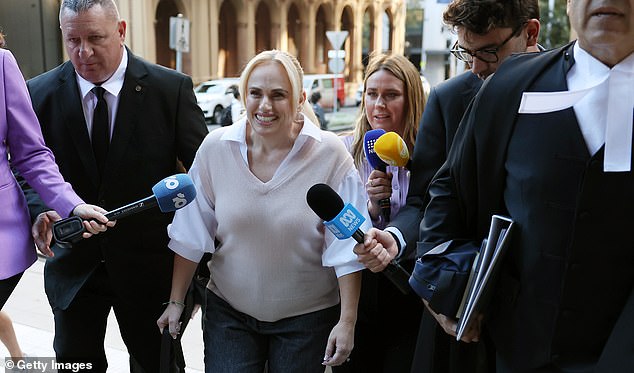 SYDNEY, AUSTRALIA - APRIL 28: Rebel Wilson arrives at Federal Court in Sydney on April 28, 2026 in Sydney, Australia. In a dispute linked to her directorial debut feature "The Deb", Rebel Wilson is being sued by the film's lead actor Charlotte MacInnes over a series of social media posts allegedly made by Wilson. (Photo by Don Arnold/Getty Images)